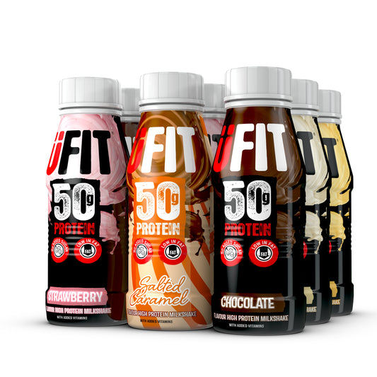 UFIT 50G PROTEIN DRINK SHAKE VARIETY PACK - 9 BOTTLES