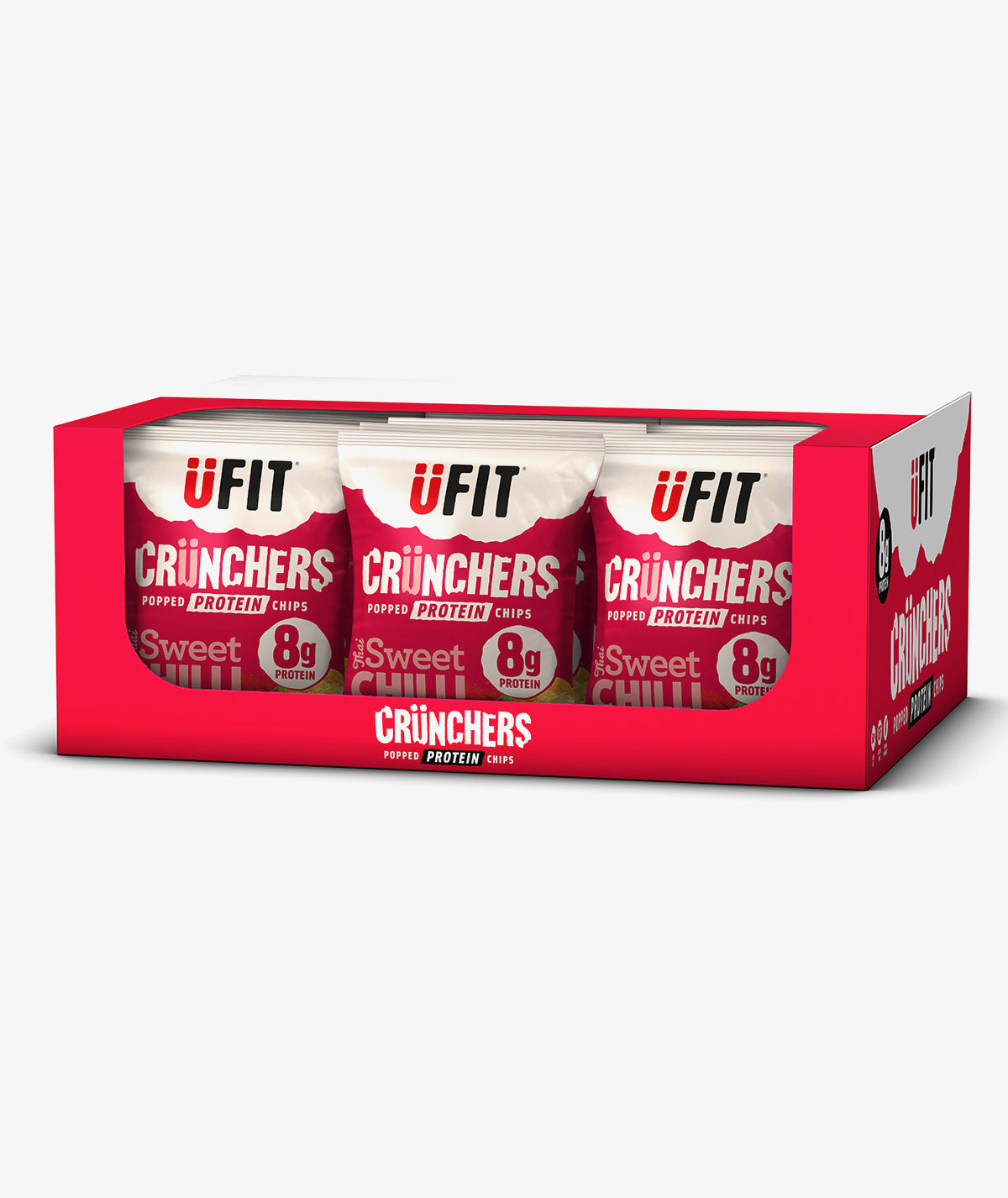 UFIT CRUNCHERS HIGH PROTEIN POPPED CHIPS - 18x35g (CLEARANCE)