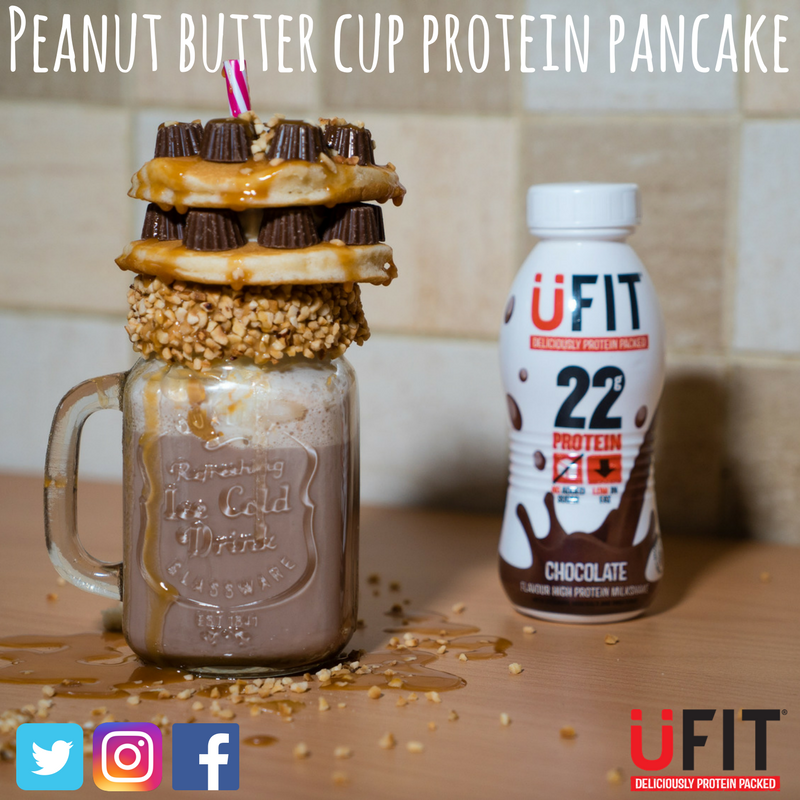 Peanut Butter Cup Protein Pancake Freakshake