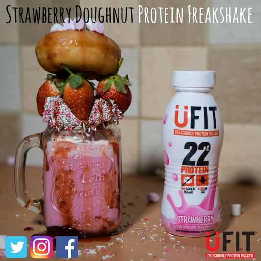 Strawberry Doughnut UFIT Protein Freakshake!